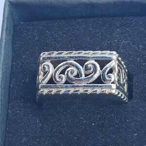 Vintage Square Sterling Silver Marked Marsala Ring Size 7